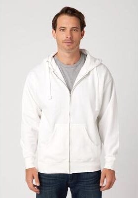 Cotton Heritage M2781 Premium Full Zip Hoodie in White size 2XL   Cotton/Polyester Blend