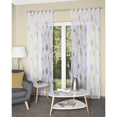 Vorhang HOME WOHNIDEEN "PAOLO" Gr. 2, gelb, B:140cm H:175cm, Voile, Polyester, Gardinen, Schlaufenschal bedruckt