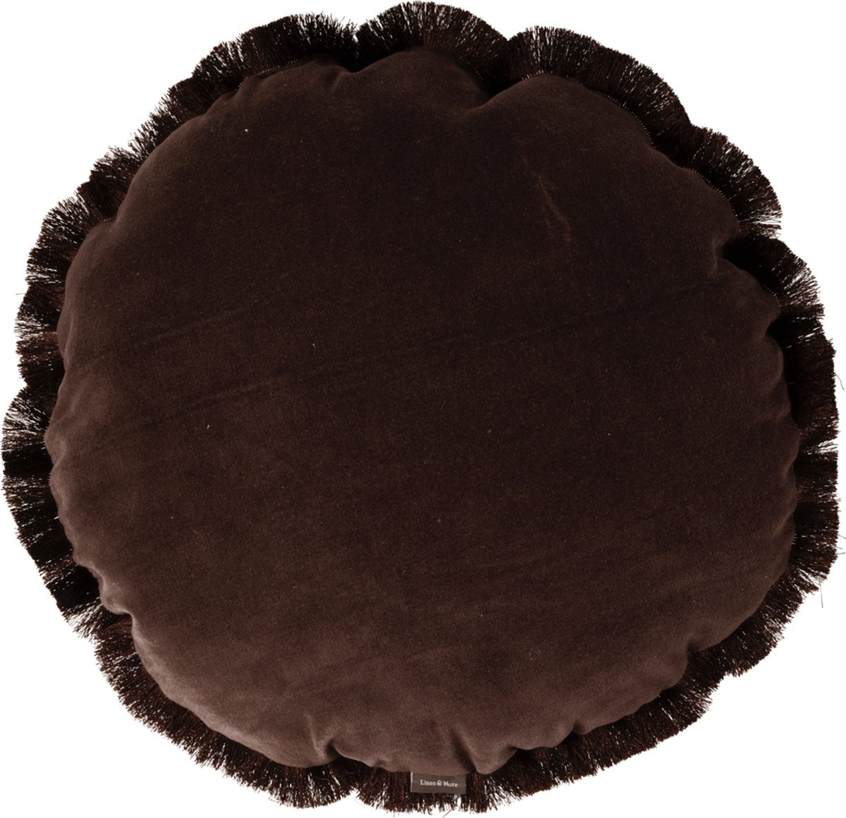 Mars & More Melody Fringes kussen bruin dia 45 cm