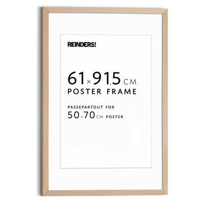 Bilderrahmen REINDERS "Bilderrahmen Poster 61x91,5 oder 50x70", beige (buche), B:64,5cm H:95cm T:2cm, Bilderrahmen, Bilderrahmen, Wohnzimmer - Buche - MDF - 64,5x95 cm
