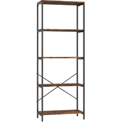 BÜCHERREGAL Standregal mit 5 Ebenen Büroregal Braun