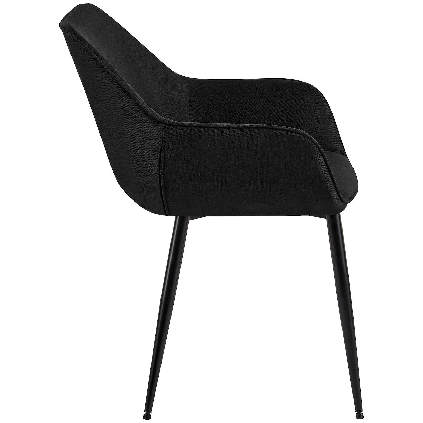 CLP 2er Set Esszimmerstuhl Luena Stoff - Farbe: schwarz, Material: Stoff