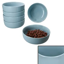Ritzenhoff 6x Jasper Schale Ø14,5cm Graublau 360ml Steingut 6 Pers. Müslischüssel
