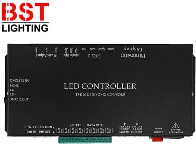 Quick Pick Pro SPI TTL Led Strip Light Controller T8K Music, 8Channels DMX Console With Mic In Aux In SPI TTL Led Strip Light Controller T8K Music, 8Channels DMX Console With Mic In Aux In