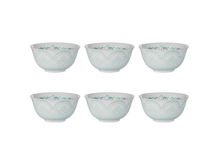 Bol - lot de 6 Ø 14cm Vert/Vert