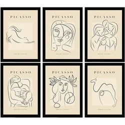 POSTER Set Mit 6 Illustrationen Von Pablo Picasso Weiblich A3 Schwarzer Rahmen