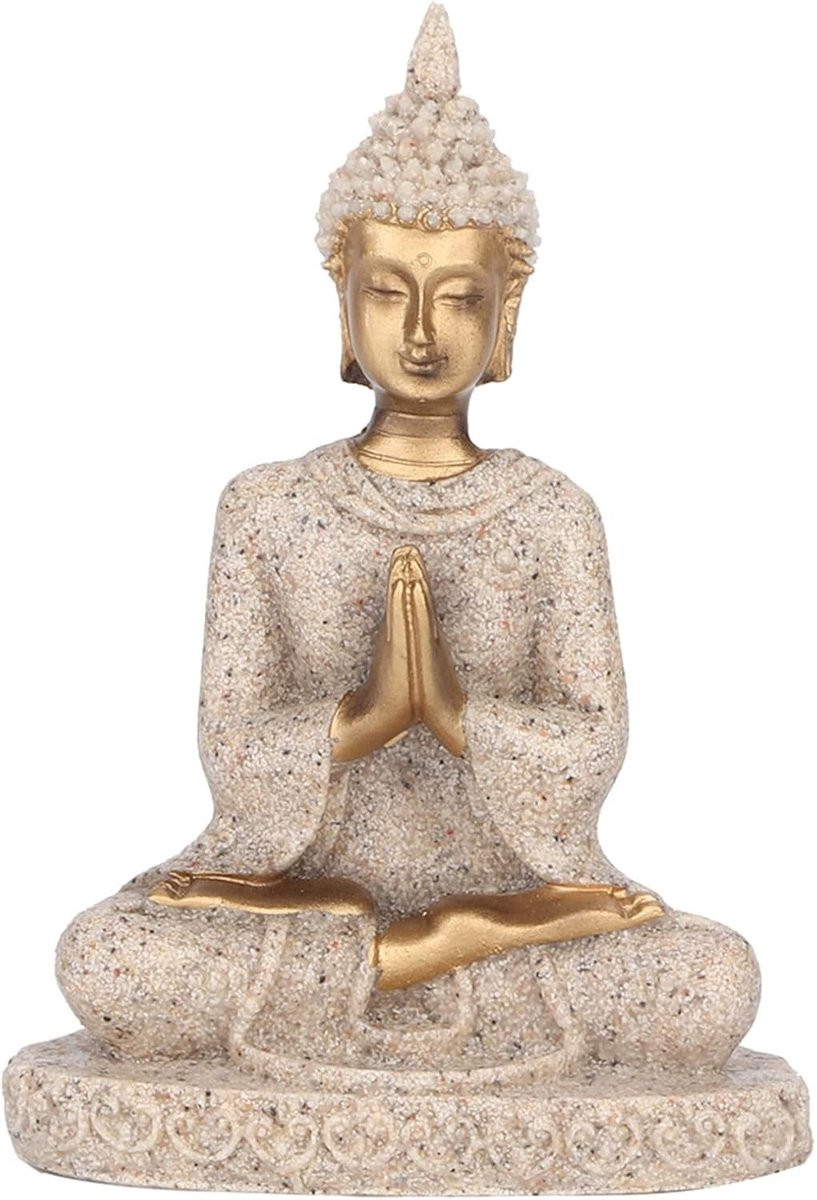 Handgemaakt Meditatie Boeddha Standbeeld van Sandsteen voor Thuisdecoratie en Kantoor