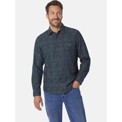 Langarmhemd BABISTA "Flanellhemd AMISSA", Herren, Gr. 5XL, weit, blau (petrol gemustert), Hemden