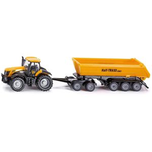 siku Landwirtschaftsfahrzeug 1858 JCB 8250, Traktor mit Dolly und Kippmulde, Maßstab 1:87