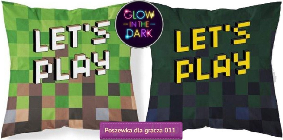 CharactersMania Bricks Sierkussen Game Kussen Glow in the Dark inclusief vulling 40 x 40 cm