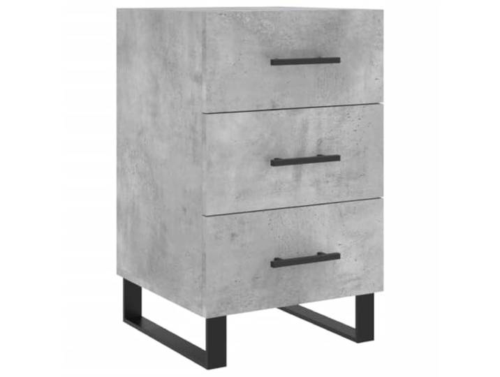 GHVBNMF Nachttisch Betongrau 40x40x66 cm Holzwerkstoff Metallbeine Kompakter Nachtschrank für das Schlafzimmer mit Schubladen, robuster Holzwerkstoffplatte und stabilen Eisenfüßen.