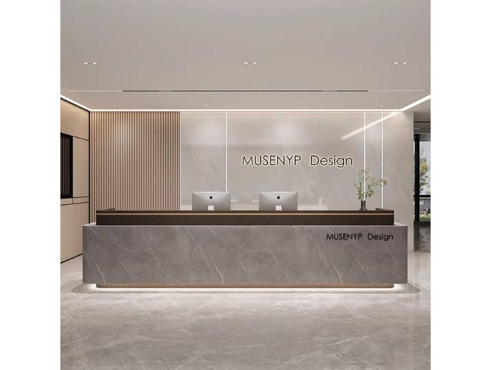 Caissier bureaux de réception modernes simples décorations de luxe beauté bureaux de réception de bureau modernes meubles commerciaux de luxe