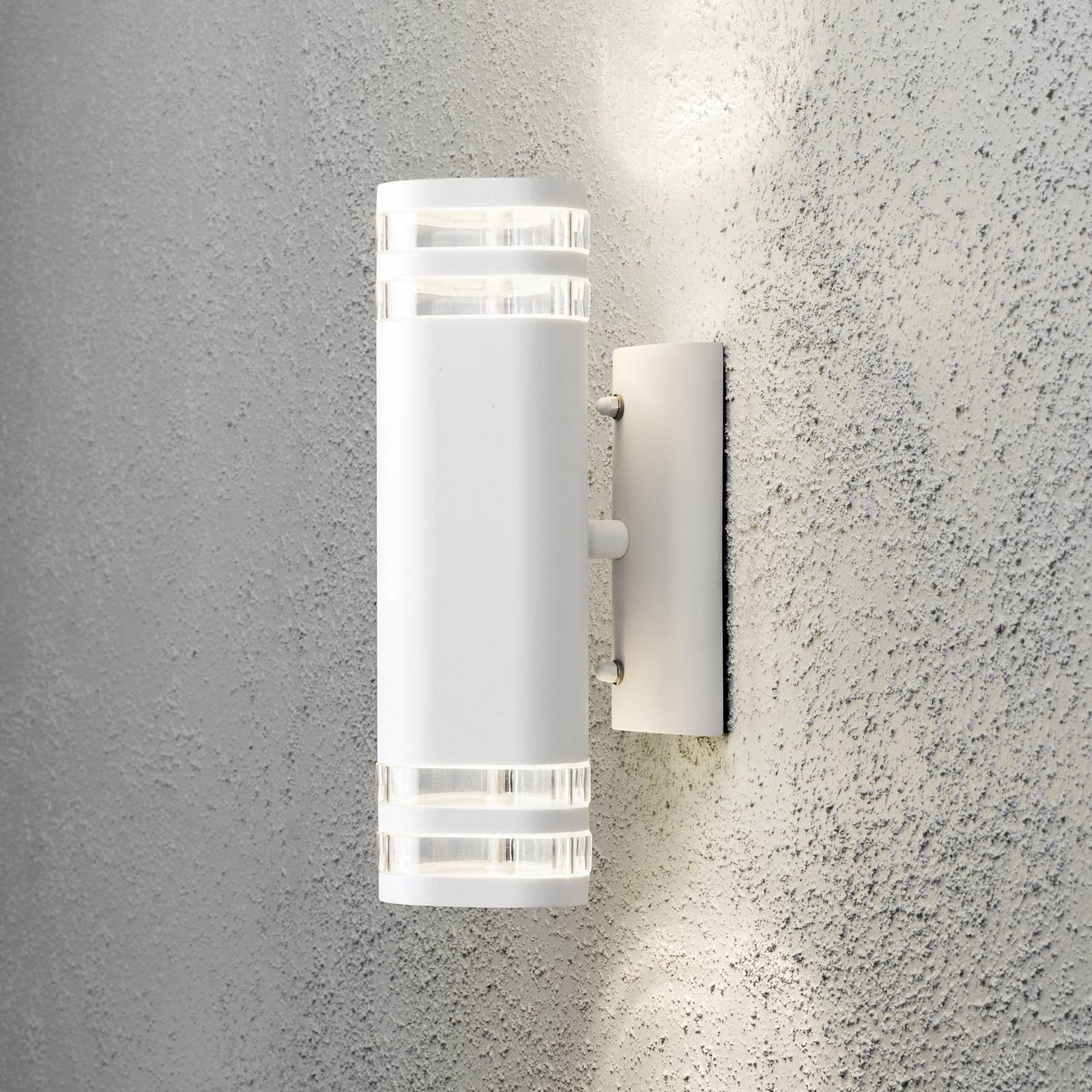Konstsmide Außenwandleuchte Modena, dimmbar, weiß / opal, Aluminium, Modern