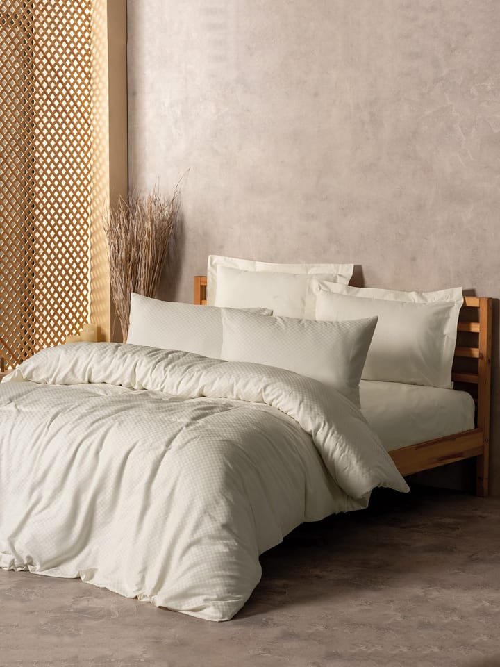 Colourful Cotton Renforcé-Bettwäsche-Set in Creme - 140x200 cm
