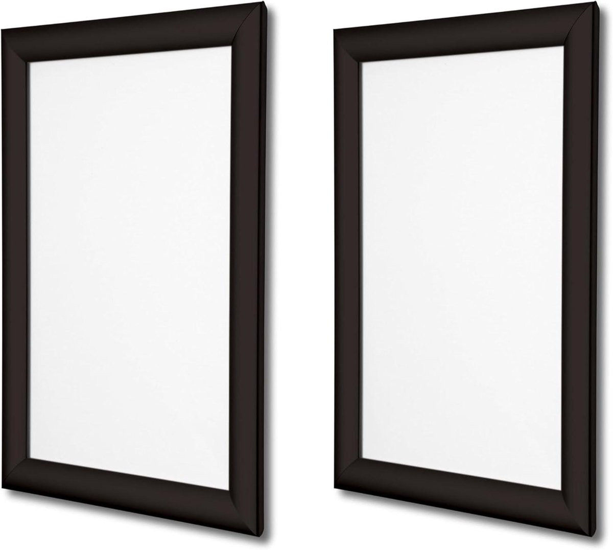 Aluminium Poster Frame Klikframe Fotolijst met Verwisselbare Mat voor 2 x A4 - Zwart/Zilver