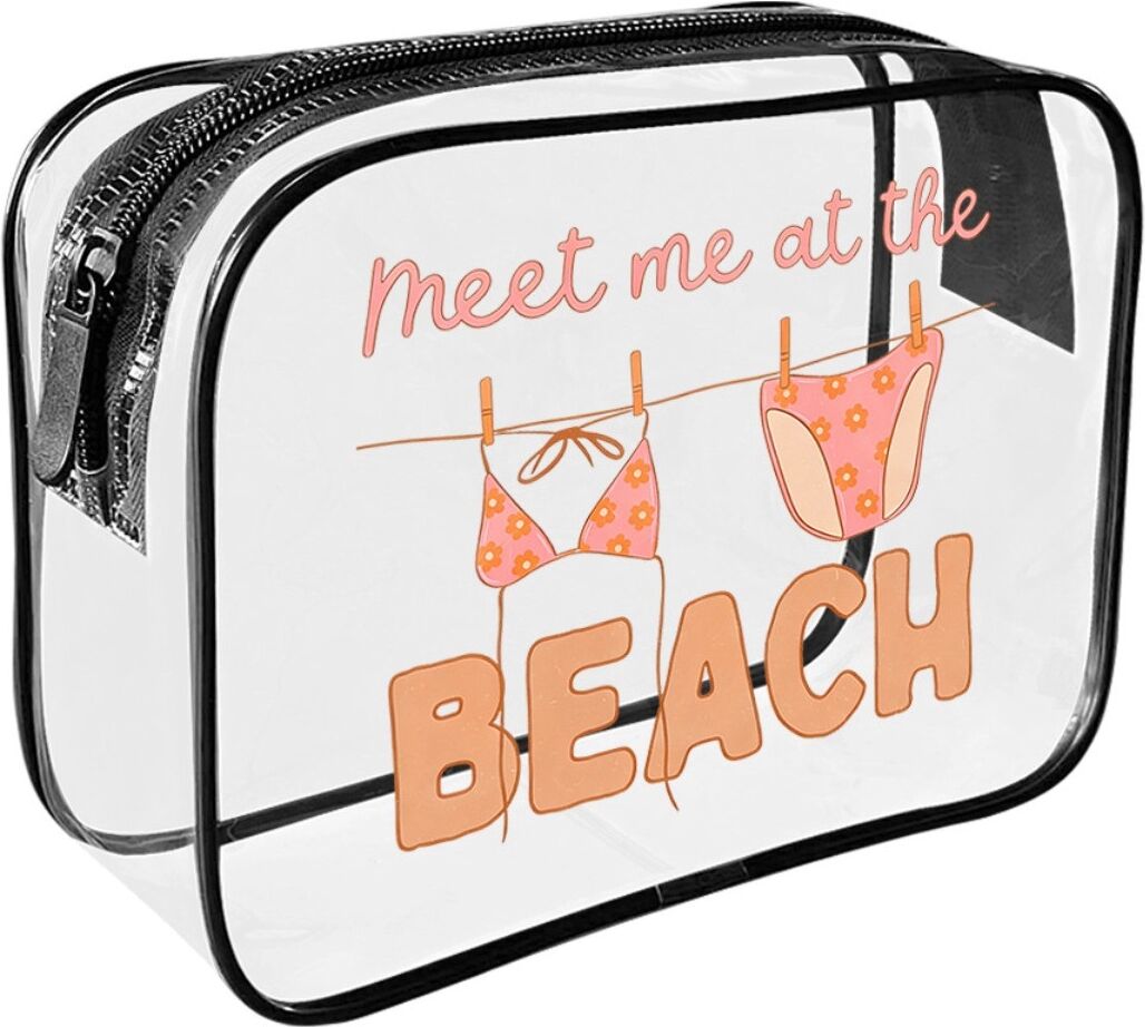 INF Trousse maquillage PVC multicolore 20x15x6 – Étanche, légère et pliable, pochette de toilette de voyage