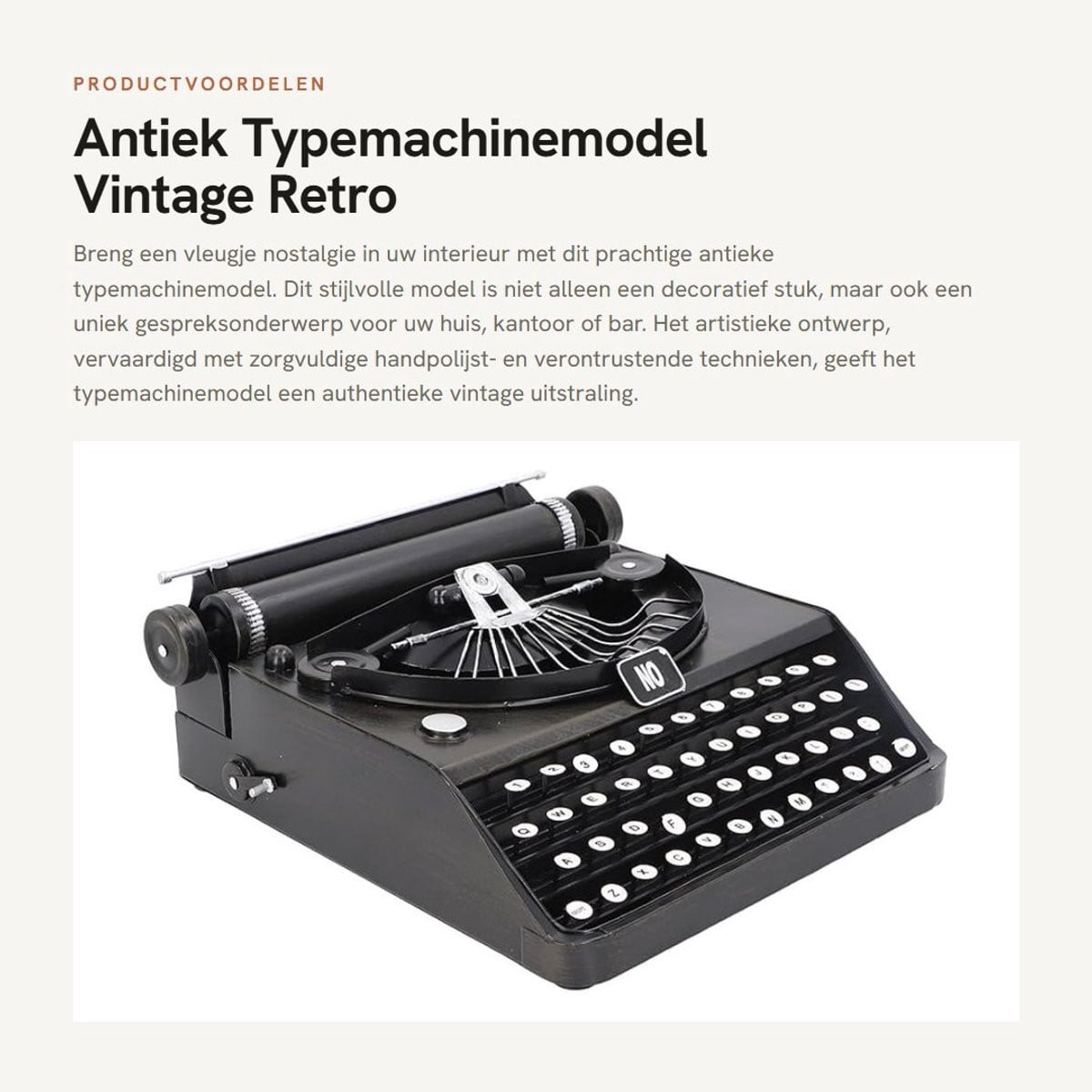 Dailygoods Antieke Typemachine - Vintage Retro Decoratie voor Thuis en Kantoor
