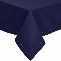TISCHDECKE dunkelblau 137/178 cm, 100% Baumwolle