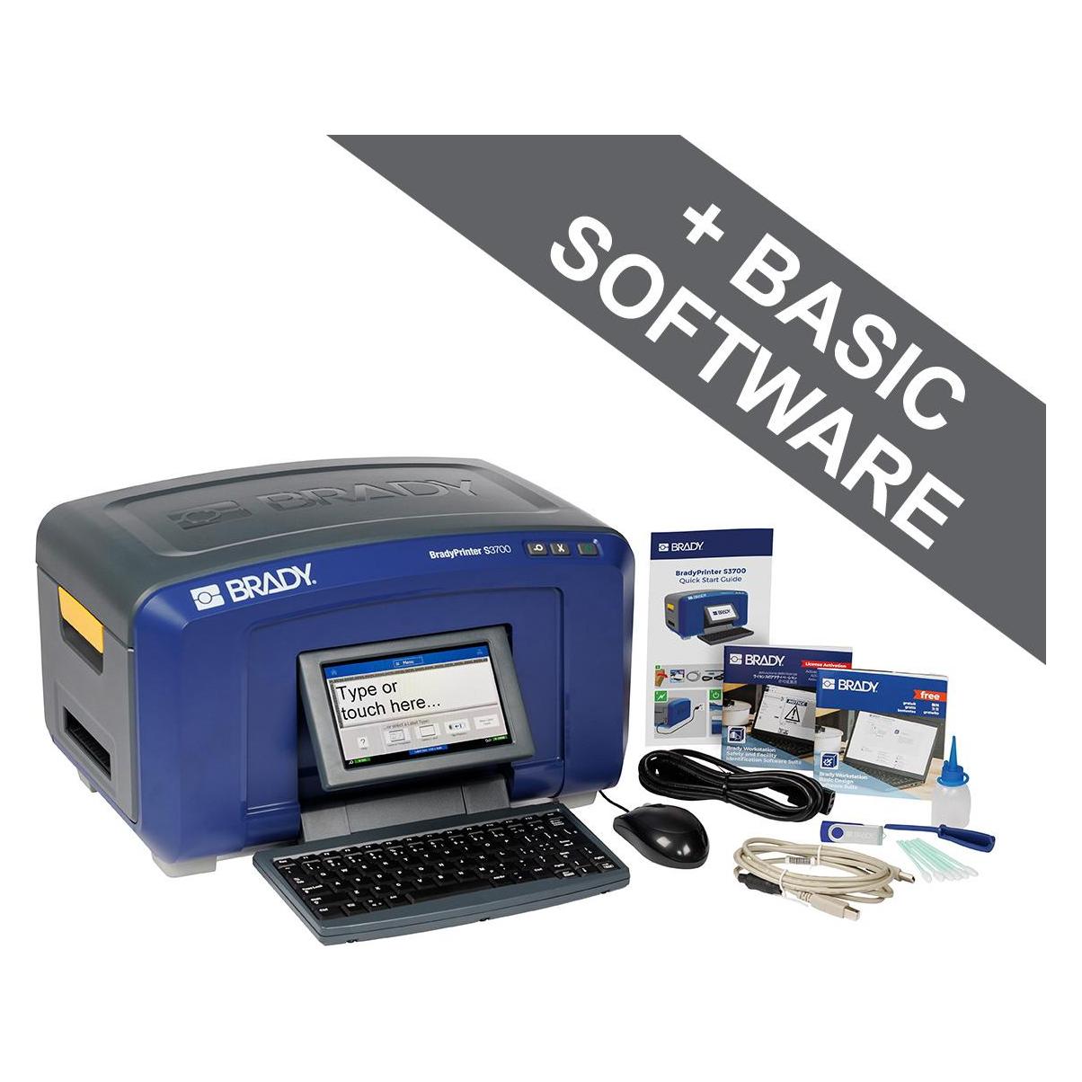 Brady S3700-QWERTZ, S3700 Mono-/Multicolor Schilder- & Etikettendrucker mit Tastatur, Abschneider (S3700-QWERTZ)