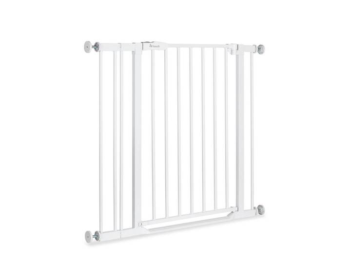 Hauck Treppenschutzgitter Clear Step 2 Set, Weiß, Metall, Kunststoff, 84 - 89x77 cm, Verlängerung inklusive, Verlängerung erhältlich, Babysicherheit, Treppenschutzgitter