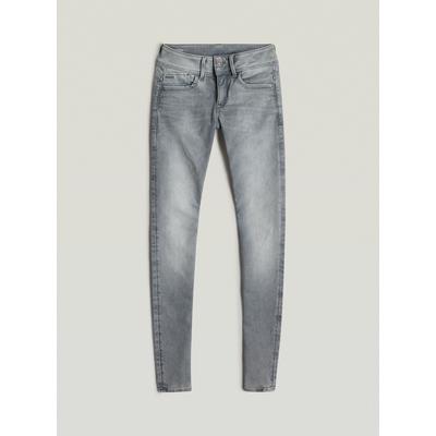 Regular-fit-Jeans G-STAR "Lynn Skinny Jeans", Damen, Gr. 26, Länge 32, faded industrial grau, Obermaterial: 92% Baumwolle, 6% Andere Materialien, 2% Elasthan, Jeans