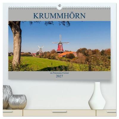Krummhörn im Panorama-Format (hochwertiger Premium Wandkalender 2027 DIN A2 quer), Kunstdruck in Hochglanz