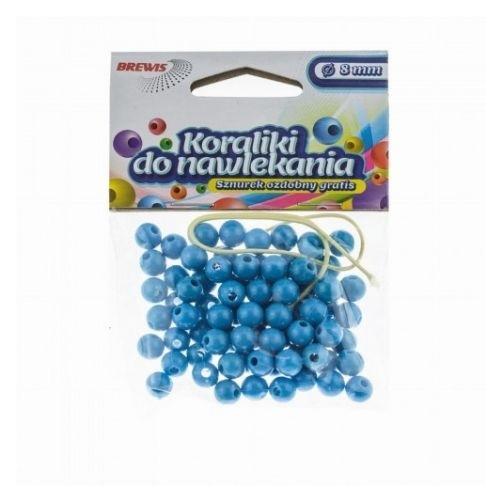 Brewis Blaue Perlen zum Auffädeln + Schnur 6mm 16g (47593437)