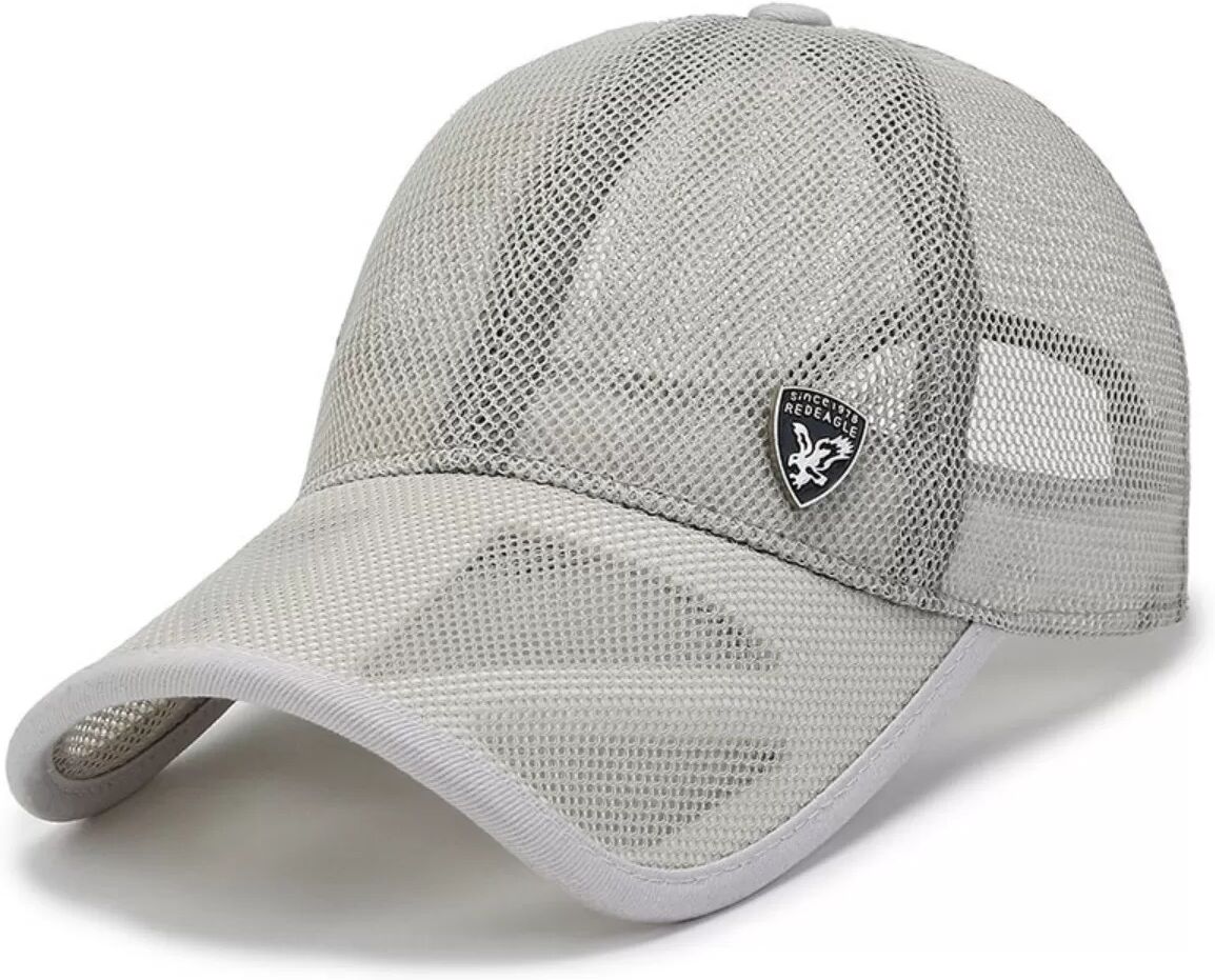 INF Sonnenschutz Baseballcap — Leichte, atmungsaktive Polyesterkappe mit UV-Schutz für Angeln und Outdoor-Sport Hellgrau