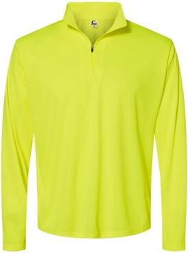 Badger Sport 5102 C2 1/4 Zip T-Shirt in Safety Yellow size 4XL   Polyester 510200, BG5102