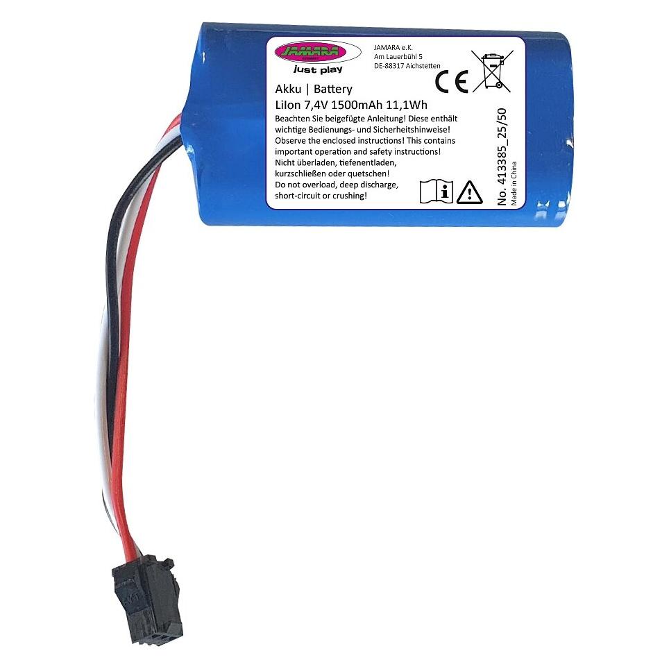 Jamara Akku Radlader Volvo Metal Li-Ion 7,4V 1500mAh 11,1Wh (1500 mAh, 7.40 V) (72322186)