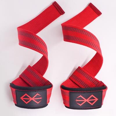Smart Shopping Spot PowerGrip Wrist Wraps For Weightlifting, Deadlifts & Strength Training Support red