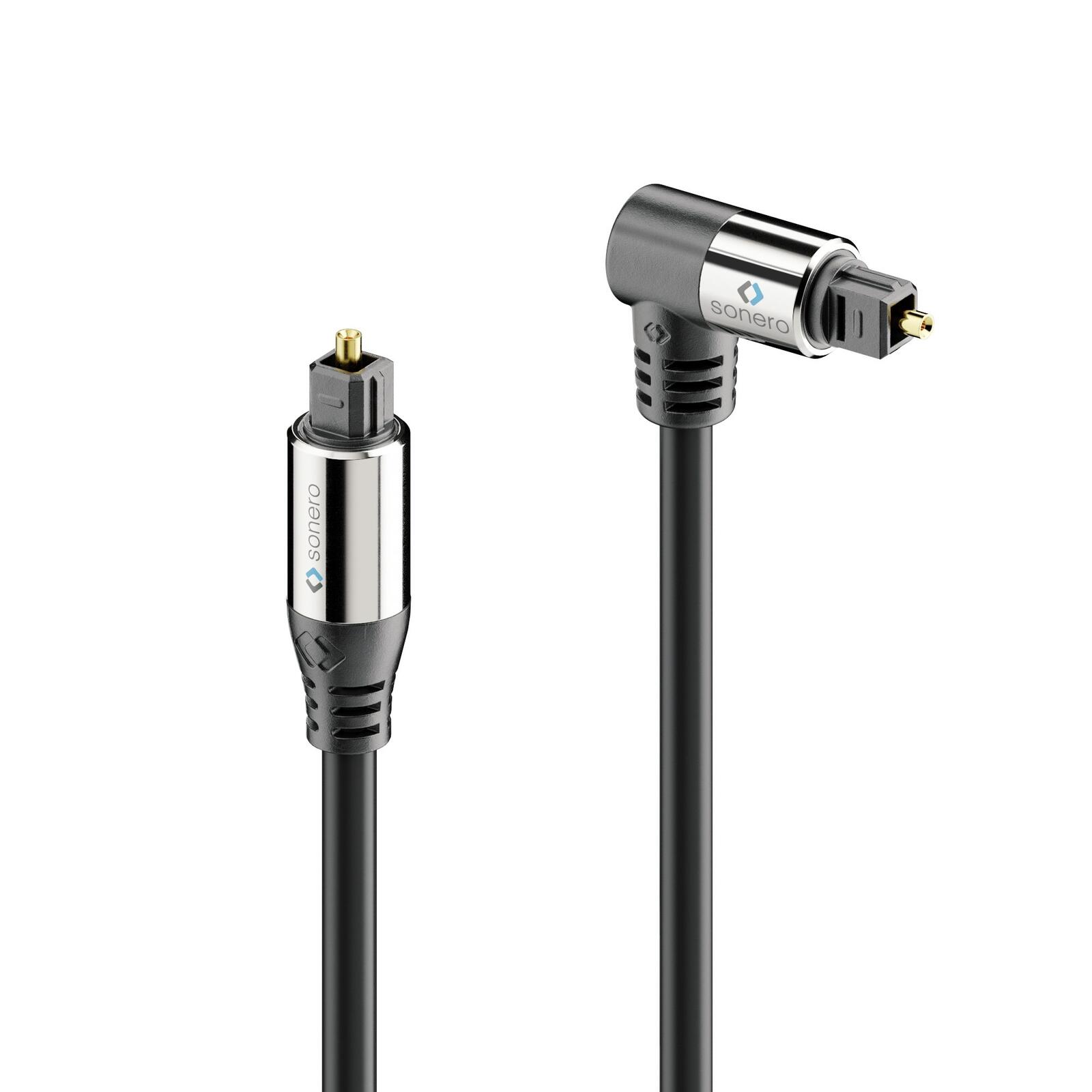 Sonero Premium optisches S/PDIF Toslink Kabel mit Winkelsteckern 1x90°, 1,0m S-OC110-010