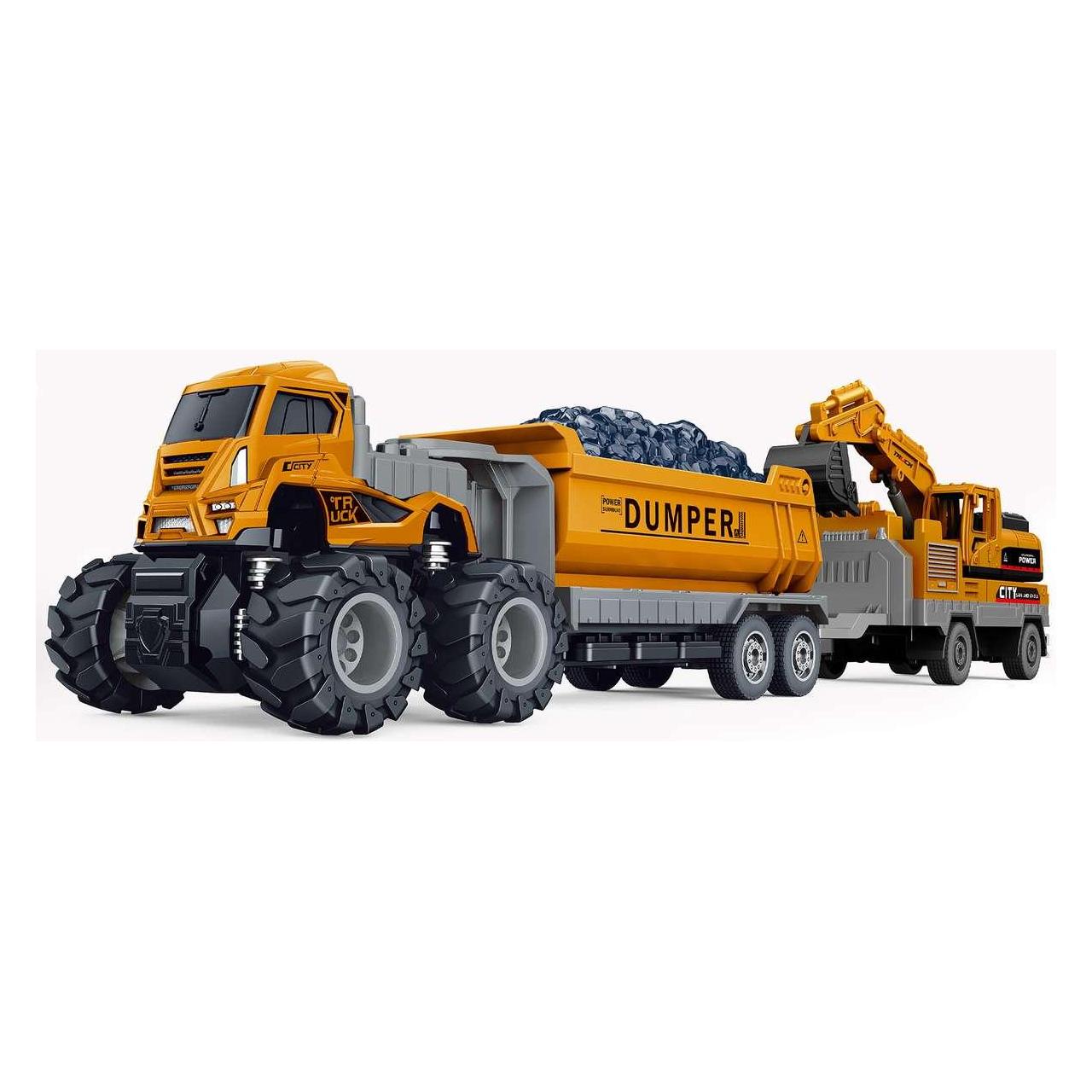 Toymax Die-cast dumper w/hangers, excavator & friction (534676)