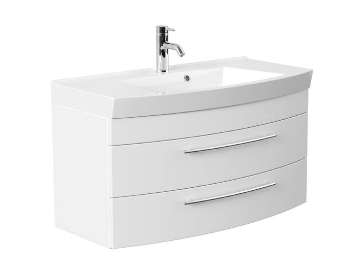 Meuble vasque Luna 101cm Blanc/Blanc