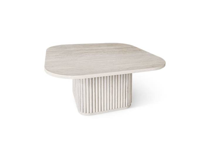 Table basse carré effet travertin 80cm