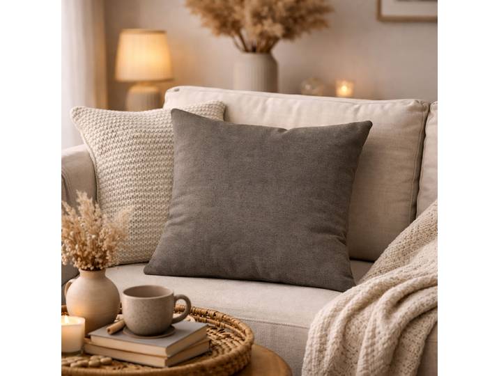 Coussin décoratif Elmer Gris/Gris minéral 50 x 50cm Polyester