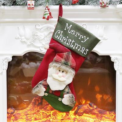 Snug & Styled Christmas Stocking Gift Bag Hanging Ornament For Holiday Decor senior