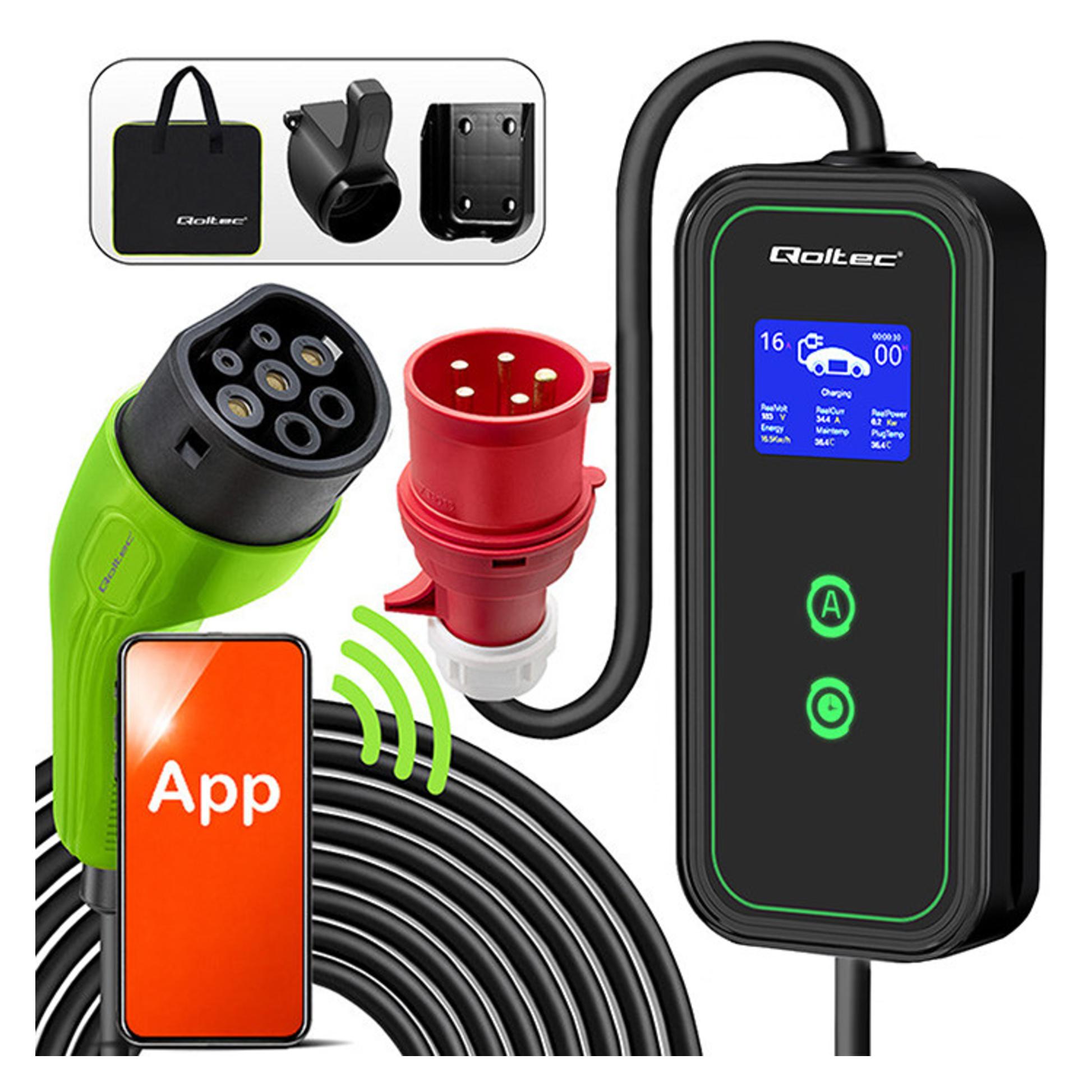 Qoltec Mobiles EV-Ladegerät (Typ 2, 32 A, 7 kW) (52477)