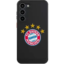 Nivocase Hülle für Samsung Galaxy S23+ Handyhülle NIVOcore Case Schwarz FC Bayern München FCB Sterne (Samsung Galaxy S23+), Smartphone Hülle, Schwarz
