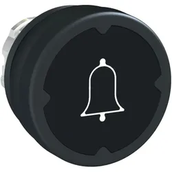 Schneider Electric ZB4BC28001 Drucktaster, Frontelement, Harmony XB4, Metall, 22mm, schwarz, beschriftet Glocke, tastend, Dichtungsmanschette