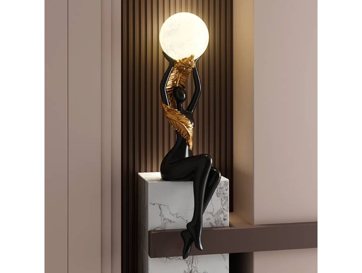 Figurine Sculpture Abstraite Veilleuse Ambiante Statue Décoration Maison Entrée Salon Meuble TV Chambre Cadeau Artistique