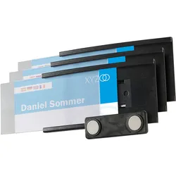 10 Namensschilder MEET, magnetisch schwarz, Kunststoff