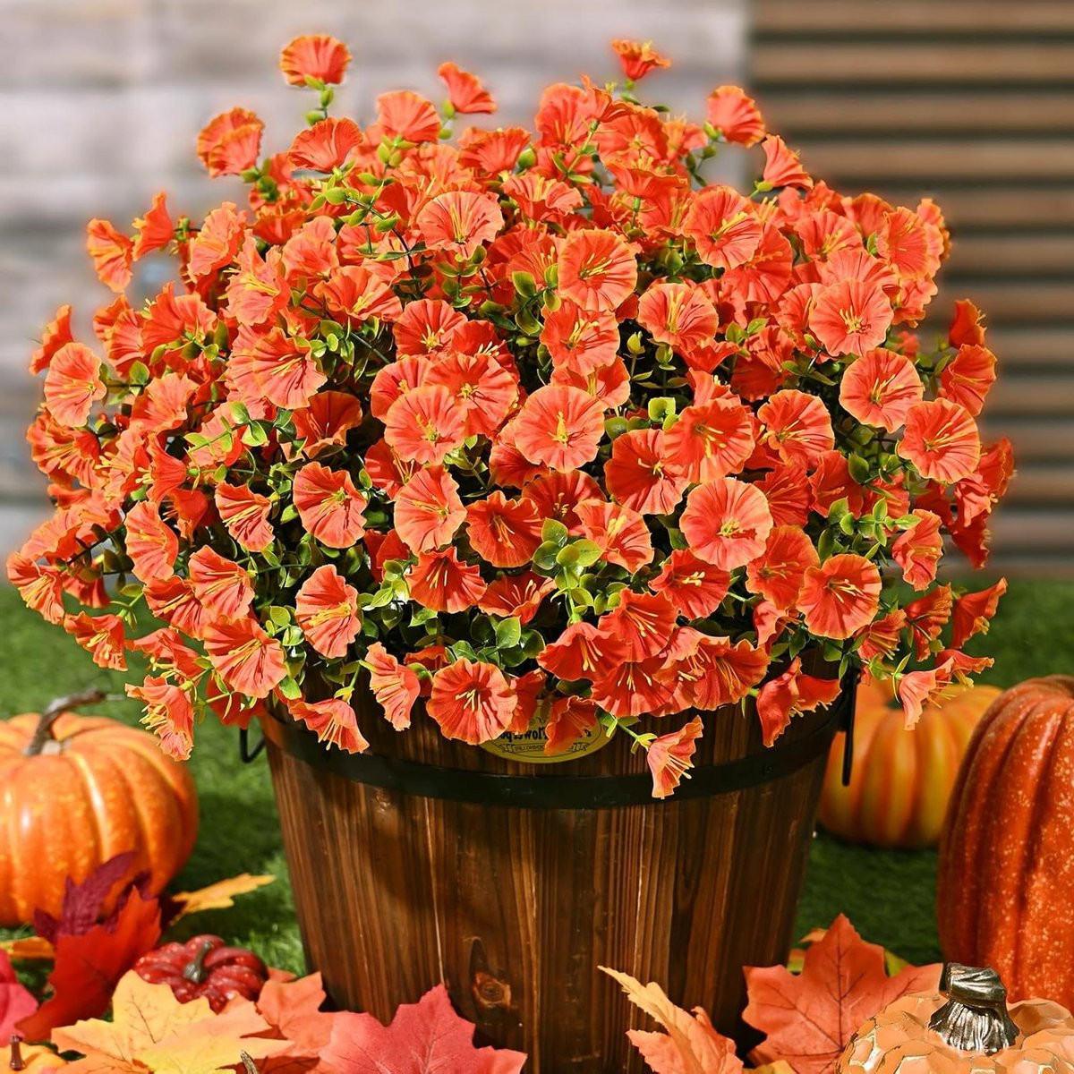 Kunstmatige Herfstbloemen Petunia - Oranje - 36 Bundels - UV-Bestendig