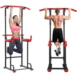 Stange + Dip-Barren für Übungen, Dehnen und Bauchtraining 2-in-1