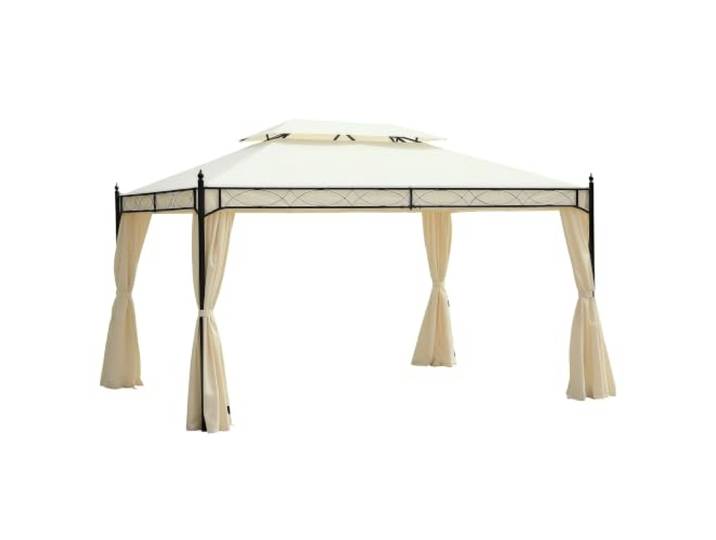 Outsunny Luxus Pavillon Gartenpavillon Partyzelt Festzelt Gartenzelt Pagode 3x4 m Creme
