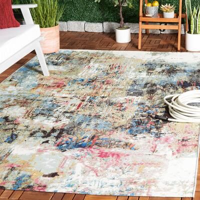SAFAVIEH Barbados Bitte Modern Waterproof Patio Backyard Rug
