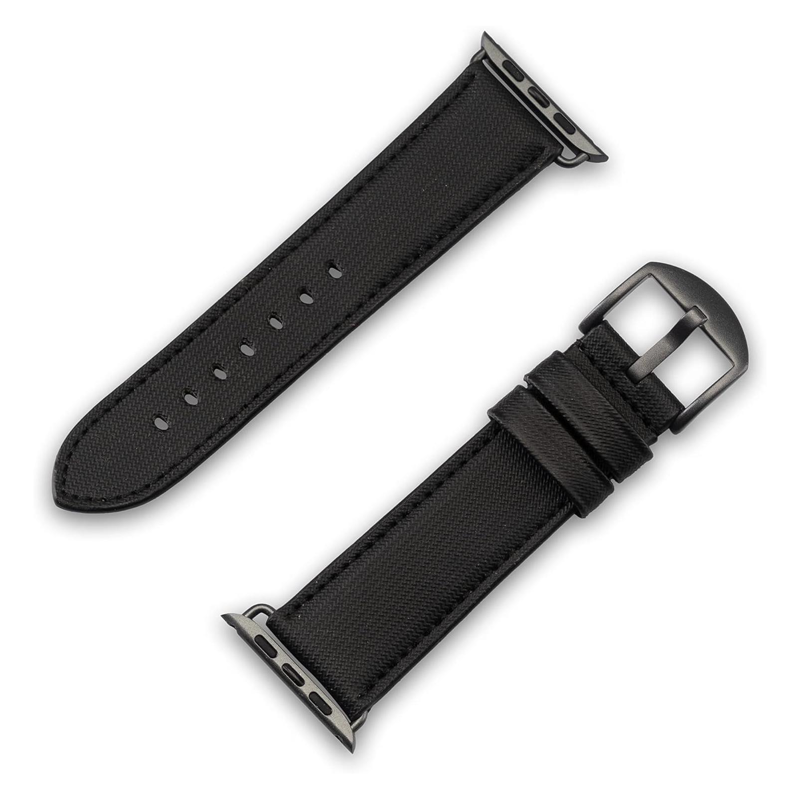 JT Berlin Watchband Wannsee | Apple Watch Ultra/42/44/45mm | schwarz - Aluminium space grau | M | 1 (Aluminium) (10840)