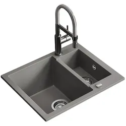 Bergström, Spülbecken, Prag mit 2 Spülen (Einbauspüle, 50 cm, 58 cm)