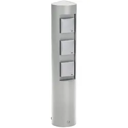 Albert Outdoor Steckdosensäule Typ Nr. 2102, 3-fach, IP44, ohne Schaltfunktion, Alu-Guss, Edelstahl matt ALB-692102