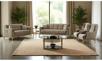 Furnia Brighton 4 Pieces Living Room Sets 2 Sofa 2 Chair